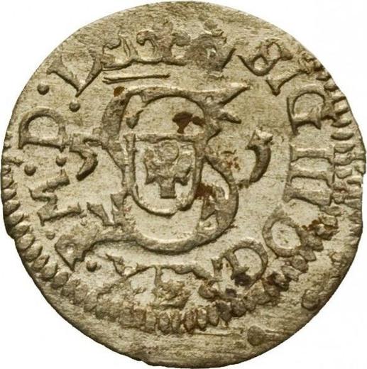 Аверс монеты - Шеляг 1651 года "Литва" - цена серебряной монеты - Польша, Сигизмунд III Ваза