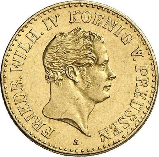 Аверс монеты - 1/2 фридрихсдора 1844 года A - цена золотой монеты - Пруссия, Фридрих Вильгельм IV