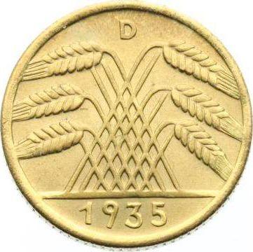 Реверс монеты - 10 рейхспфеннигов 1935 года D - цена  монеты - Германия, Bеймарская республика
