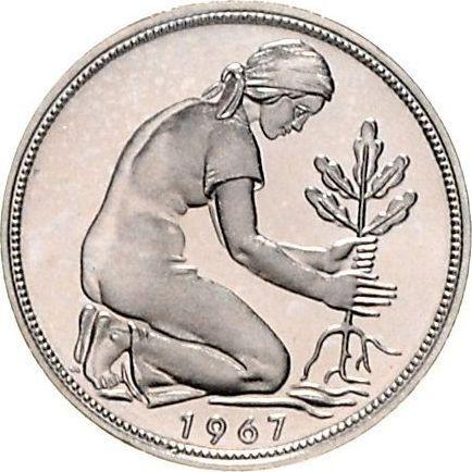 Реверс монеты - 50 пфеннигов 1967 года J - цена  монеты - Германия, ФРГ