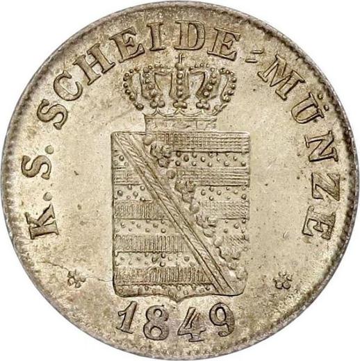 Аверс монеты - 2 новых гроша 1849 года F - цена серебряной монеты - Саксония, Фридрих Август II