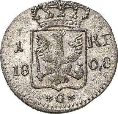 Reverso 1 Kreuzer 1808 G "Silesia" - valor de la moneda de plata - Prusia, Federico Guillermo III