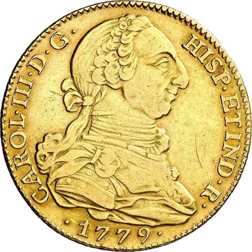 Avers 4 Escudos 1779 M PJ - Goldmünze Wert - Spanien, Karl III