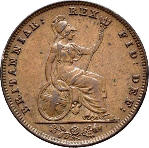 Реверс монеты - Фартинг 1835 года WW - цена  монеты - Великобритания, Вильгельм IV