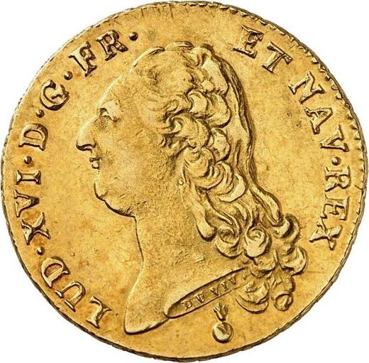 Аверс монеты - Двойной луидор 1789 года AA "Тип 1785-1792" Мец - цена золотой монеты - Франция, Людовик XVI