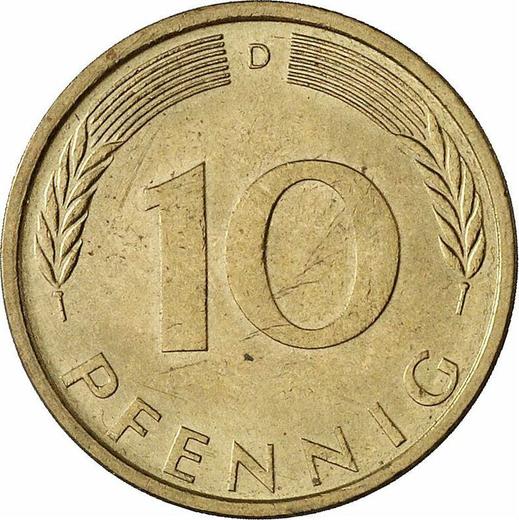 Аверс монеты - 10 пфеннигов 1972 года D - цена  монеты - Германия, ФРГ