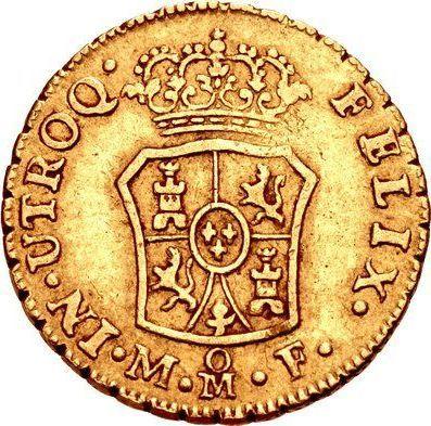 Reverso 1 escudo 1770 Mo MF - valor de la moneda de oro - México, Carlos III