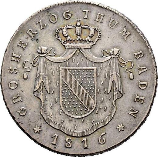 Awers monety - Talar 1816 D - cena srebrnej monety - Badenia, Karol Ludwik