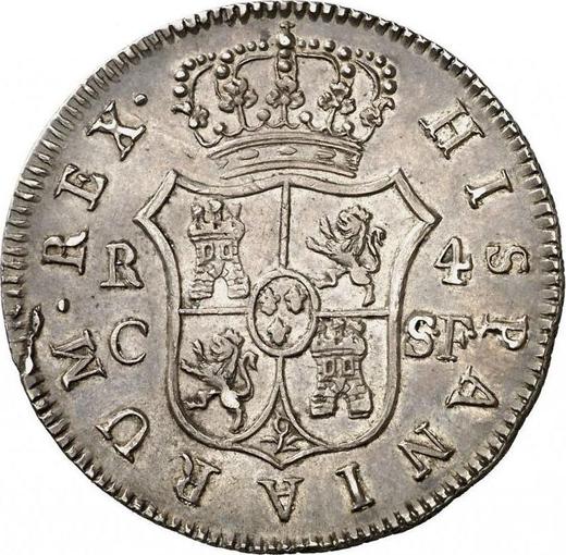 Реверс монеты - 4 реала 1809 года C SF - цена серебряной монеты - Испания, Фердинанд VII