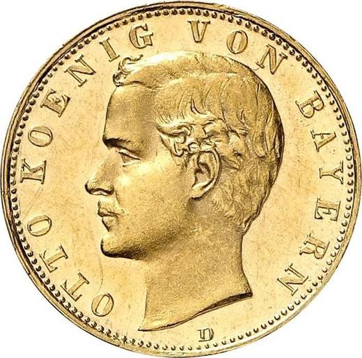 Awers monety - 10 marek 1896 D "Bawaria" - cena złotej monety - Niemcy, Cesarstwo Niemieckie