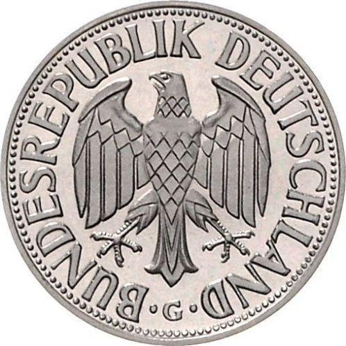 Реверс монеты - 1 марка 1960 года G - цена  монеты - Германия, ФРГ