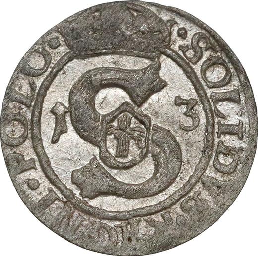 Аверс монеты - Шеляг 1613 года "Орел" - цена серебряной монеты - Польша, Сигизмунд III Ваза