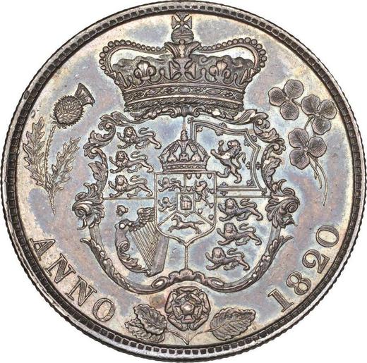 Rewers monety - 1/2 korony 1820 BP - cena srebrnej monety - Wielka Brytania, Jerzy IV