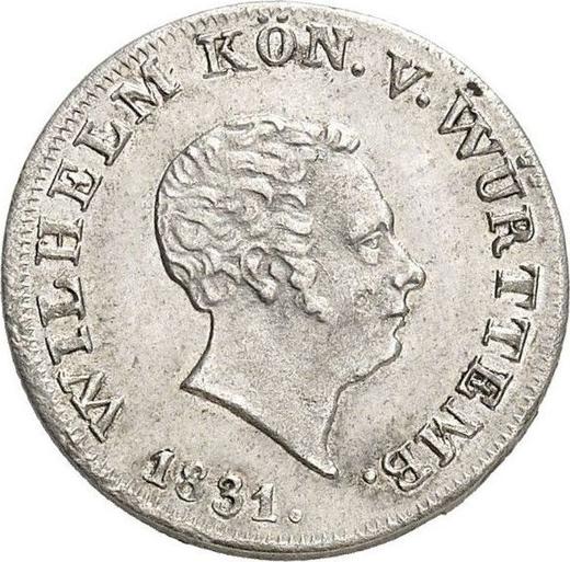 Awers monety - 6 krajcarów 1831 - cena srebrnej monety - Wirtembergia, Wilhelm I
