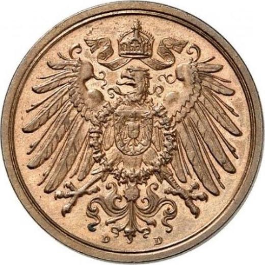 Реверс монеты - 2 пфеннига 1905 года D "Тип 1904-1916" - цена  монеты - Германия, Германская Империя