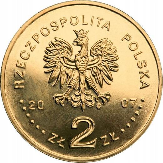 Аверс монеты - 2 злотых 2007 года MW UW "125 лет со дня рождения Кароля Шимановского" - цена  монеты - Польша, III Республика после деноминации