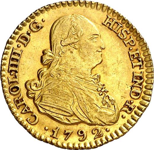 Awers monety - 1 escudo 1792 M MF - cena złotej monety - Hiszpania, Karol IV