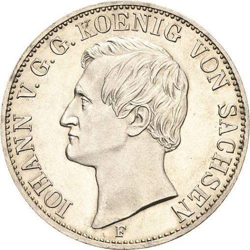 Obverse Thaler 1859 F "Mining" - Silver Coin Value - Saxony-Albertine, John