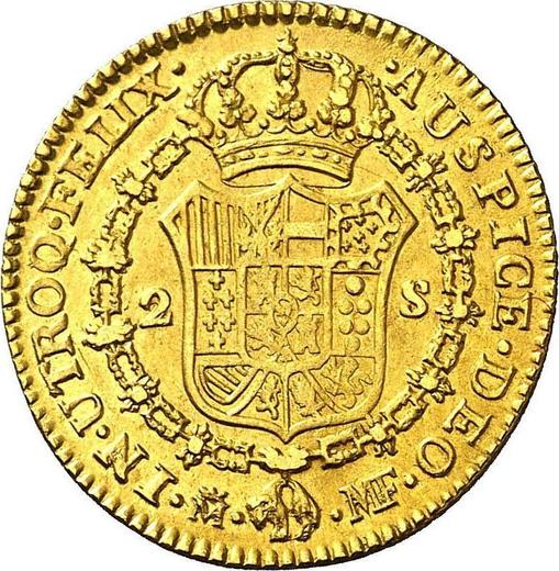 Reverse 2 Escudos 1801 M MF - Gold Coin Value - Spain, Charles IV