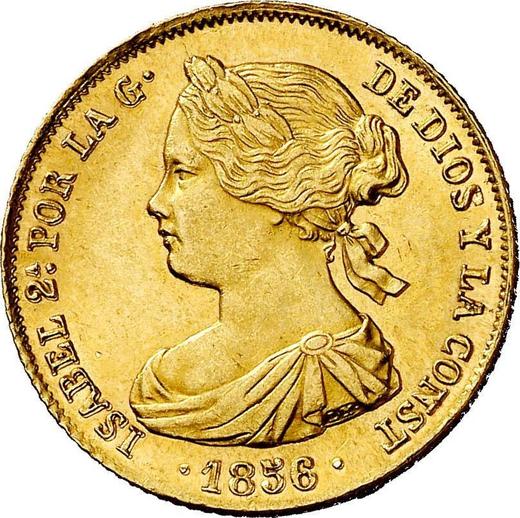 Obverse 100 Reales 1856 7-pointed star - Spain, Isabella II