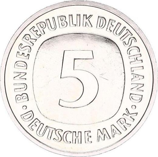 Awers monety - 5 marek 1995 D - cena  monety - Niemcy, RFN