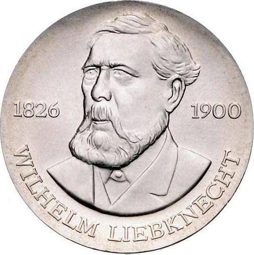 Anverso 20 marcos 1976 "Wilhelm Liebknecht" - valor de la moneda de plata - Alemania, República Democrática Alemana (RDA)