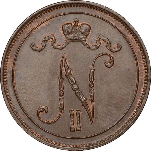 Awers monety - 10 penni 1909 - cena  monety - Finlandia, Wielkie Księstwo