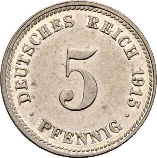 Anverso 5 Pfennige 1915 D "Tipo 1890-1915" - valor de la moneda  - Alemania, Imperio alemán