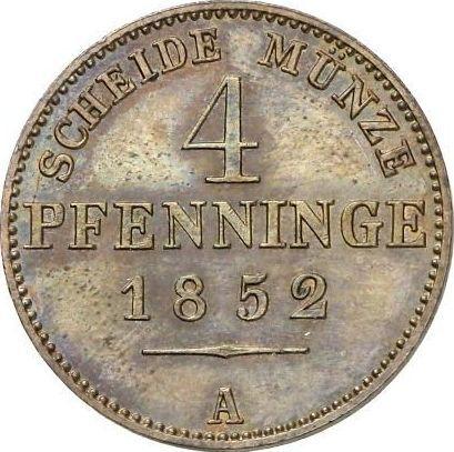 Reverso 4 Pfennige 1852 A - valor de la moneda  - Prusia, Federico Guillermo IV