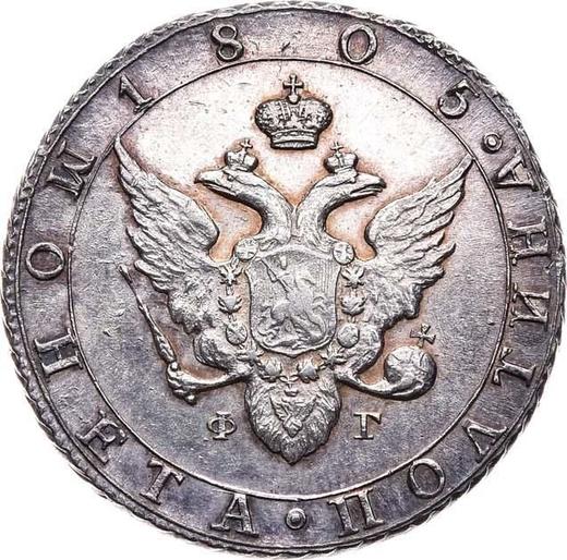 Аверс монеты - Полтина 1805 года СПБ ФГ - цена серебряной монеты - Россия, Александр I