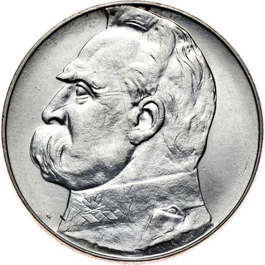 Реверс монеты - 10 злотых 1938 года "Юзеф Пилсудский" - цена серебряной монеты - Польша, II Республика