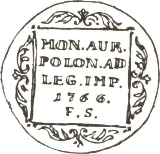 Rewers monety - Dukat 1766 FS IPH "Postać króla" - cena złotej monety - Polska, Stanisław II August