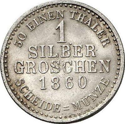 Reverso 1 Silber Groschen 1860 - valor de la moneda de plata - Hesse-Cassel, Federico Guillermo