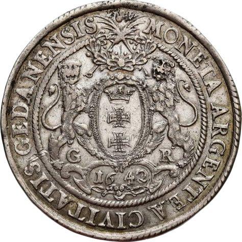 Reverso Tálero 1642 GR "Gdańsk" - valor de la moneda de plata - Polonia, Vladislao IV