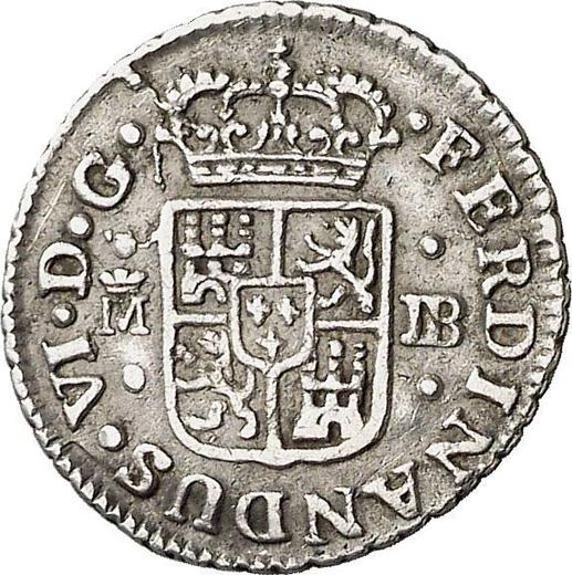 Avers 1/2 Real (Medio Real) 1758 M JB - Silbermünze Wert - Spanien, Ferdinand VI