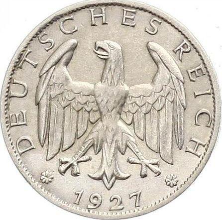 Anverso 1 Reichsmark 1927 A - valor de la moneda de plata - Alemania, República de Weimar