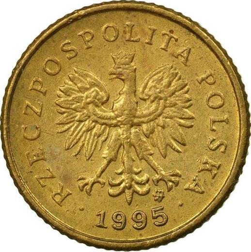 Аверс монеты - 1 грош 1995 года MW - цена  монеты - Польша, III Республика после деноминации