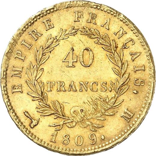 Rewers monety - 40 franków 1809 M "Typ 1809-1813" Tuluza - Francja, Napoleon I