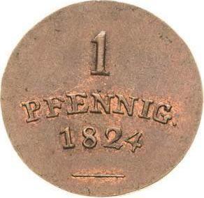 Reverse 1 Pfennig 1824 -  Coin Value - Saxe-Weimar-Eisenach, Charles Augustus