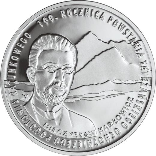 Reverse 10 Zlotych 2009 MW KK "100th Anniversary of the Establishment of the Voluntary Tatra Mountains Rescue Service" - Silver Coin Value - Poland, III Republic after denomination