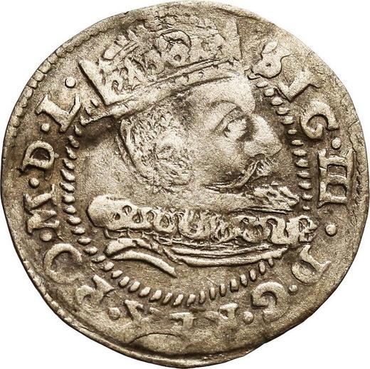 Аверс монеты - 1 грош 1607 года "Литва" Богория в щите Рамка с обеих сторон - цена серебряной монеты - Польша, Сигизмунд III Ваза