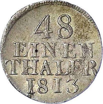 Реверс монеты - 1/48 талера 1813 года S - цена серебряной монеты - Саксония-Альбертина, Фридрих Август I
