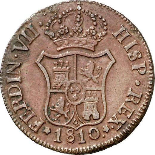 Аверс монеты - 3 куарто 1810 года "Каталония" - цена  монеты - Испания, Фердинанд VII