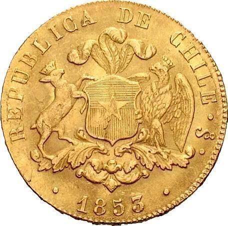 Reverso 10 pesos 1853 So - valor de la moneda de oro - Chile, República