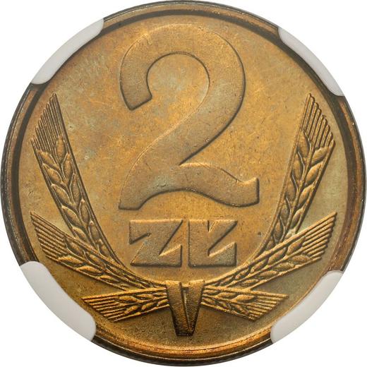 Reverso 2 eslotis 1986 MW - valor de la moneda  - Polonia, República Popular