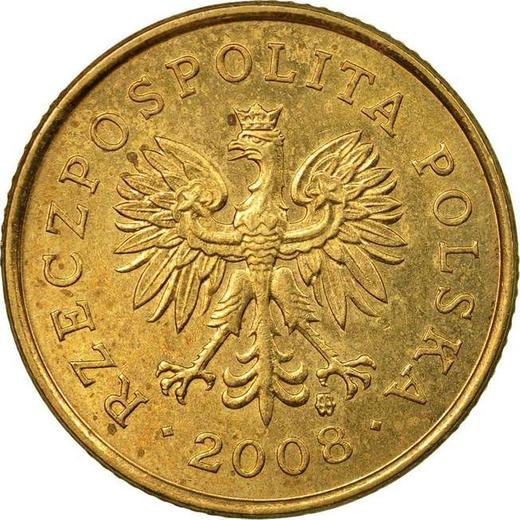 Obverse 5 Groszy 2008 MW -  Coin Value - Poland, III Republic after denomination