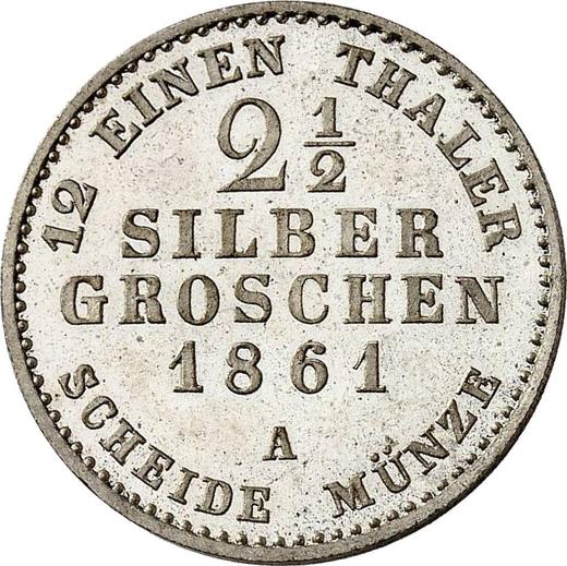 Reverso 2 1/2 Silber Groschen 1861 A - valor de la moneda de plata - Anhalt-Dessau, Leopoldo Federico
