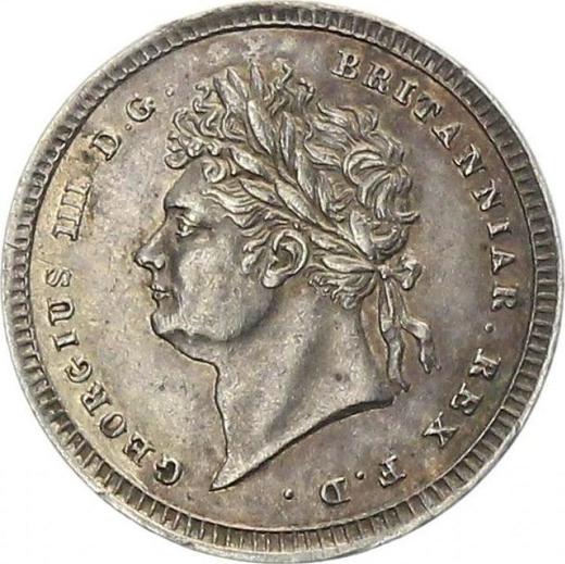 Anverso 2 peniques 1822 "Maundy" - valor de la moneda de plata - Gran Bretaña, Jorge IV