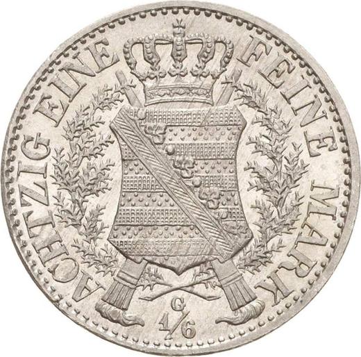 Reverso 1/6 tálero 1836 G "La muerte del rey" - valor de la moneda de plata - Sajonia, Antonio