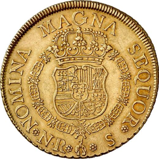 Reverso 8 escudos 1756 NR S "Tipo 1755-1760" - valor de la moneda de oro - Colombia, Fernando VI